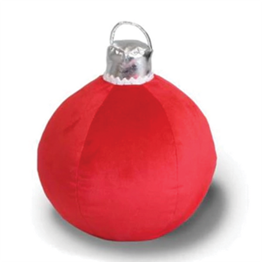 Coussin boule de Noël Ø25 cm rouge