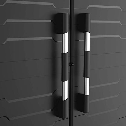 Armoire haute en plastique avec 4 étagères renforcées 88x45x181H cm. noir GarageXL