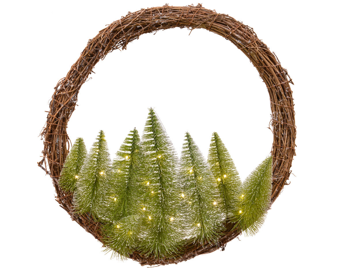 Guirlande décorative d'intérieur avec arbres lumineux H 28 x ø 50 cm