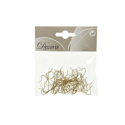 Decoris Set 50 Pièces Crochets Dorés pour Décorations de Noël 400008