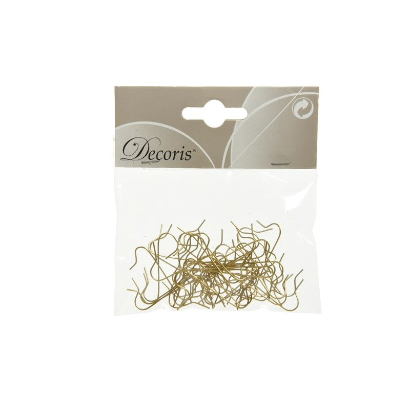 Decoris Set 50 Pièces Crochets Dorés pour Décorations de Noël 400008