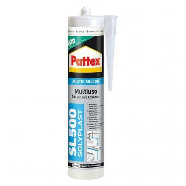 Mastic silicone acétique transparent polyvalent Solyplast 300 ml, - Pattex.