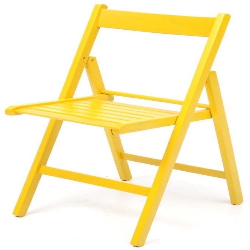 Chaise pliante en bois de hêtre jaune