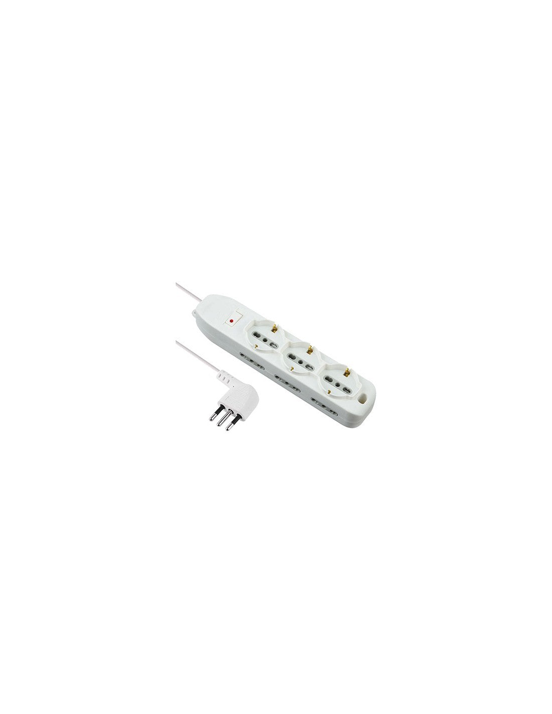 Multiprise Bypass + Schuko + thermique Electraline blanc places 9 2P+T 10A n° x mmq 3x0,75 mt 2.