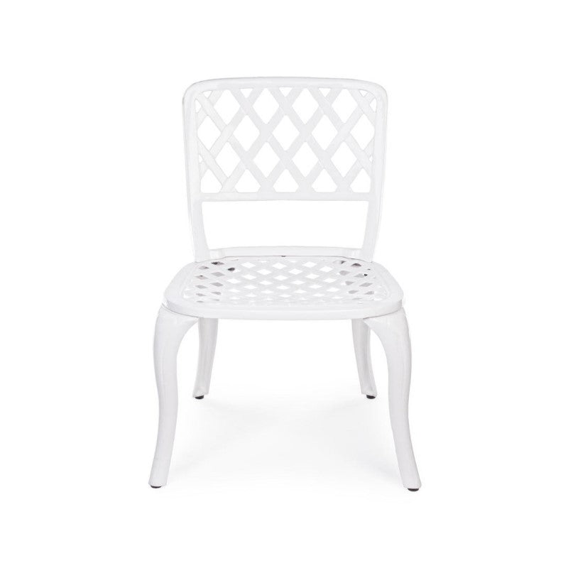 Chaise d'extérieur en aluminium blanc Faenza 44X4 H89 Cm