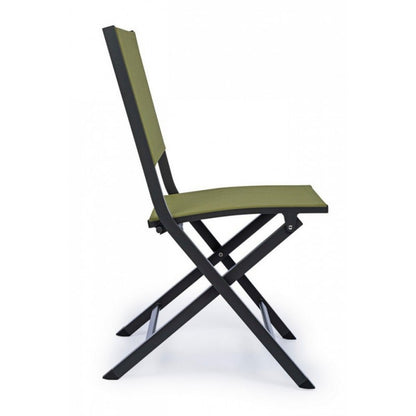 Chaise d'extérieur en aluminium vert anthracite Elin 47X57X H88 Cm