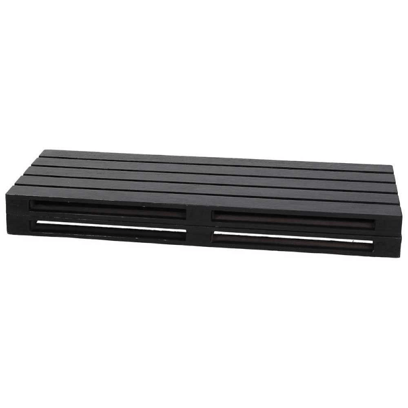 Lot de 2 plateaux palettes medium 30x12 cm en bois noir