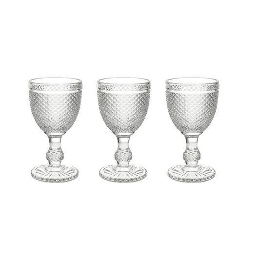 Lot de 3 verres transparents 280 cc Diamond Transparent Glass