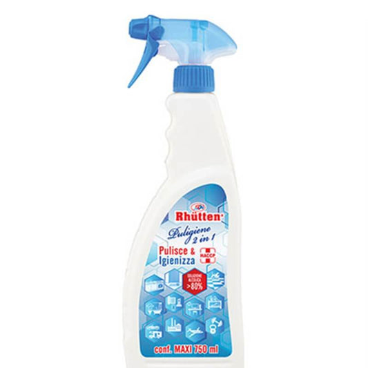 Désinfectant Nettoyant 2 En 1 Spray Rhutten 750 Ml Haccp