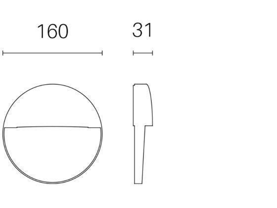 Balise de marche 6W LED 4000K géo ligne ronde blanc