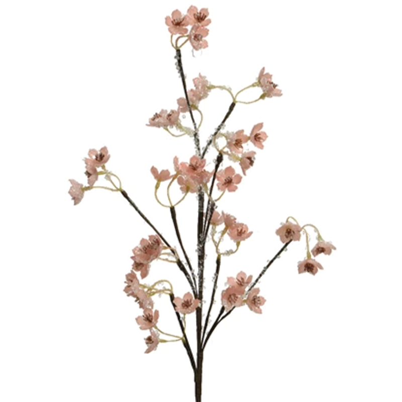 Branche de Sucre rose à paillettes H 64 cm