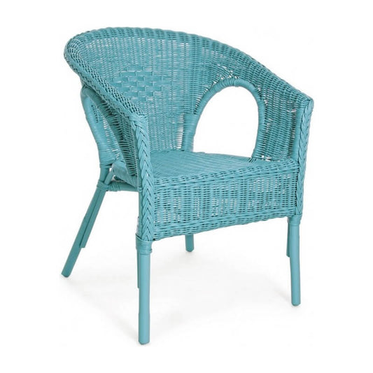 Fauteuil en rotin bleu Alliss