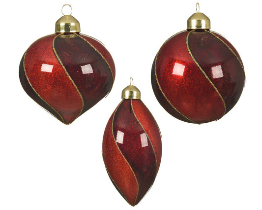 Pendentif arbre bicolore rouge/bordeaux diam. 8 cm