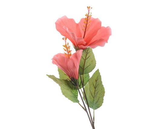 Branche d'hibiscus artificielle 25x71 cm, décoration intérieure et extérieure rose pour la maison