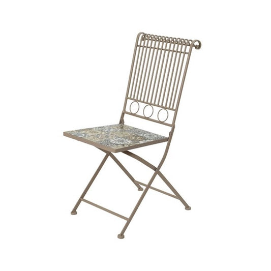 Chaise Pliante Toulouse Avec Décoration Mosaïque 45X38X90Cm