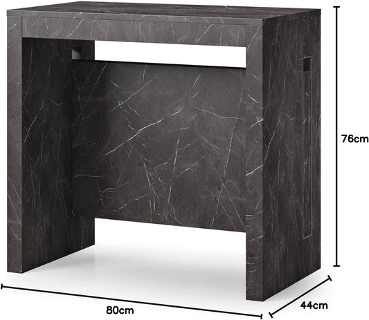 Table Console Transformable en marbre noir