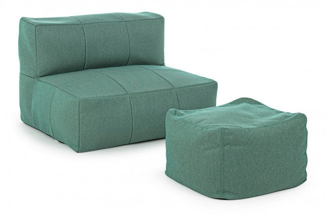 Pouf Sparrow Jade en tissu déhoussable