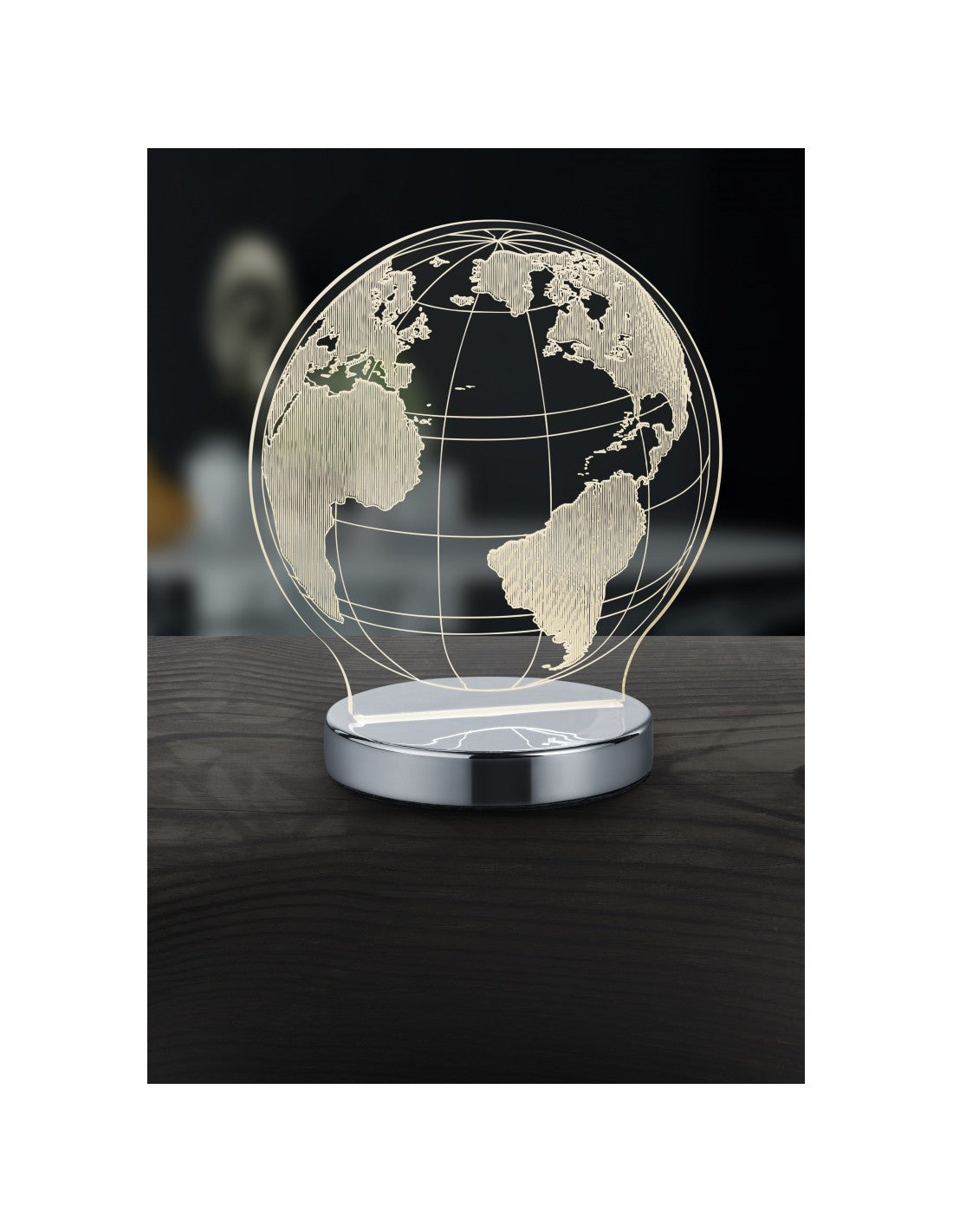 Lampe de table LED Globe chromée à intensité variable L17 cm Trio Lighting