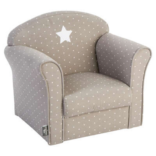 Fauteuil enfant gris tourterelle L49 x P35,2 x H44 cm