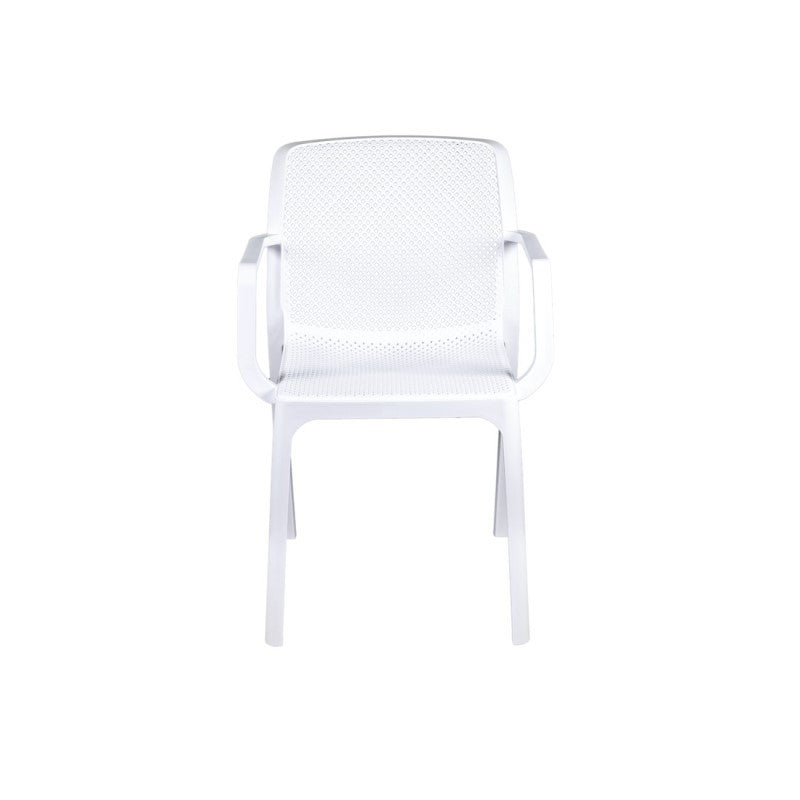 Chaise de jardin en polypropylène avec accoudoirs blanc Dalian 46,5X53,5X H55 Cm