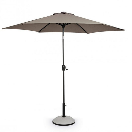 Kalife Parapluie 2,7 m Gris Tourterelle - Structure Enduit de Poudre, Mât en Aluminium, Toile Polyester 160g/m2