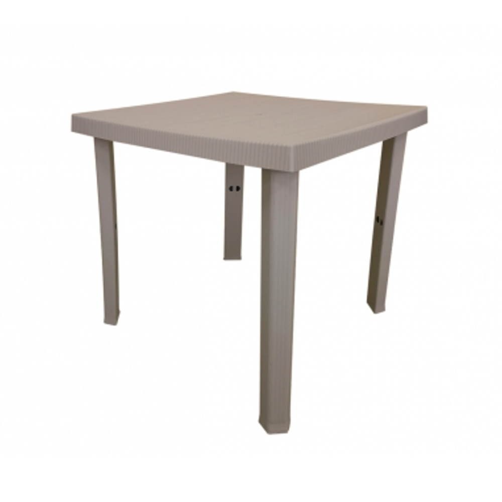 Table d'extérieur carrée en résine Figaro, coloris taupe