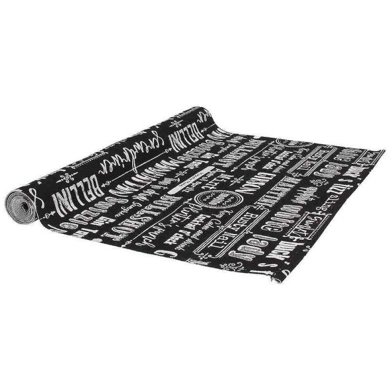 Nappe Chemin de table 40x140 cm noir en coton