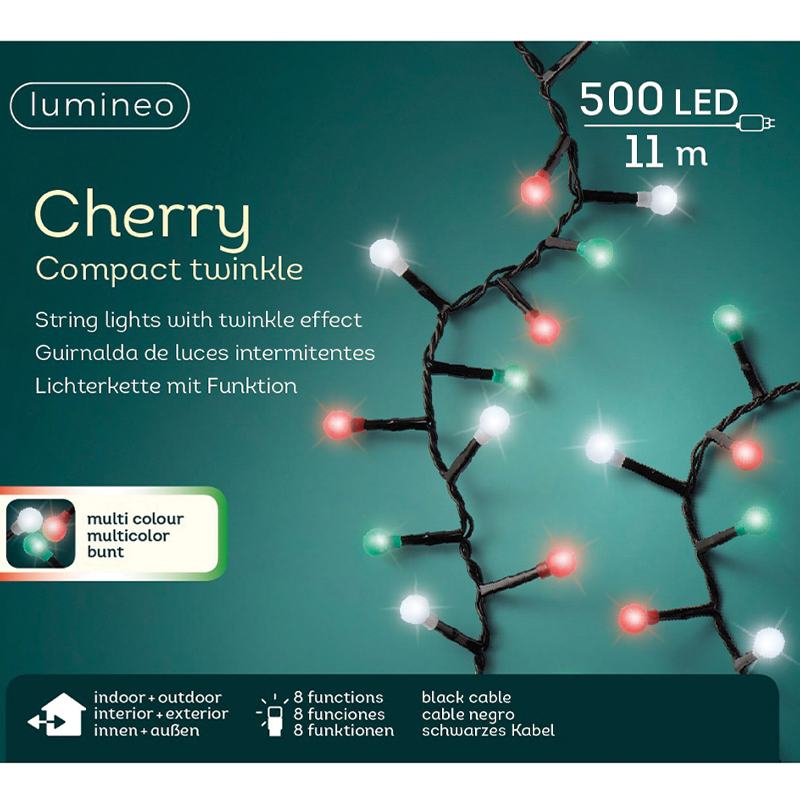 Lumières de Noël Cerise 500 led 11m multicolore