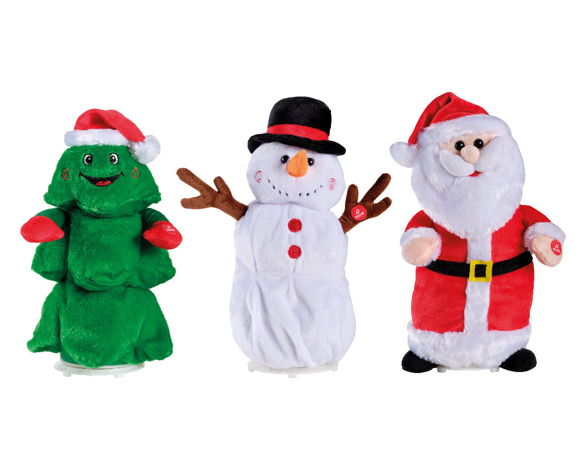 Lot de 3 figurines de Noël en polyester L 17 x P 17 x H 32 cm