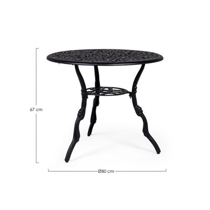 Table d'extérieur VICTORIA en aluminium anthracite diamètre 80 x h67 cm