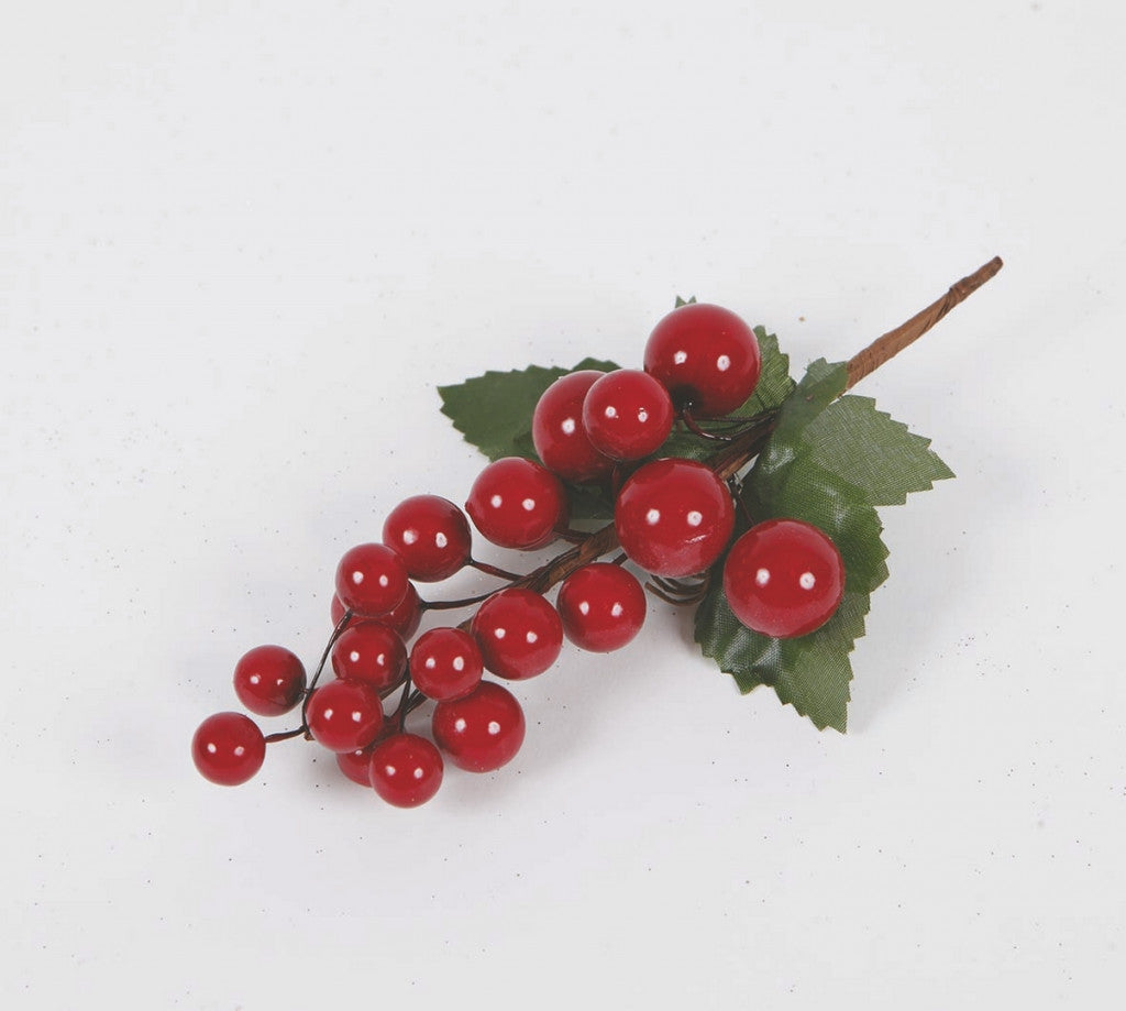 Présentoir de brins de fruits rouges 15 cm décoration de Noël