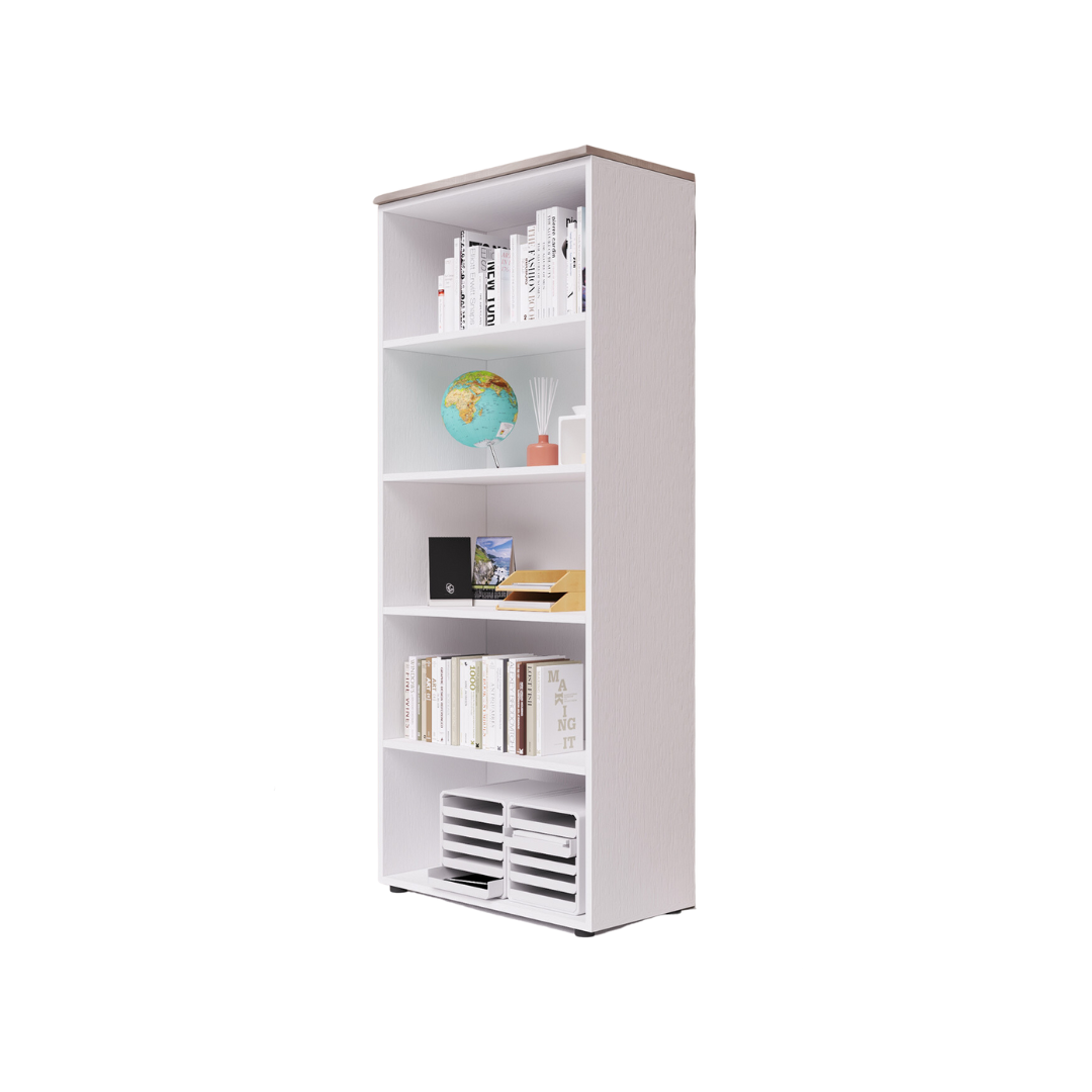 Bibliothèque de bureau ouverte avec plateau coloré Olmo H212x90x45cm