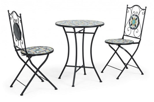 Ensemble promotionnel table et chaises en fer Positano