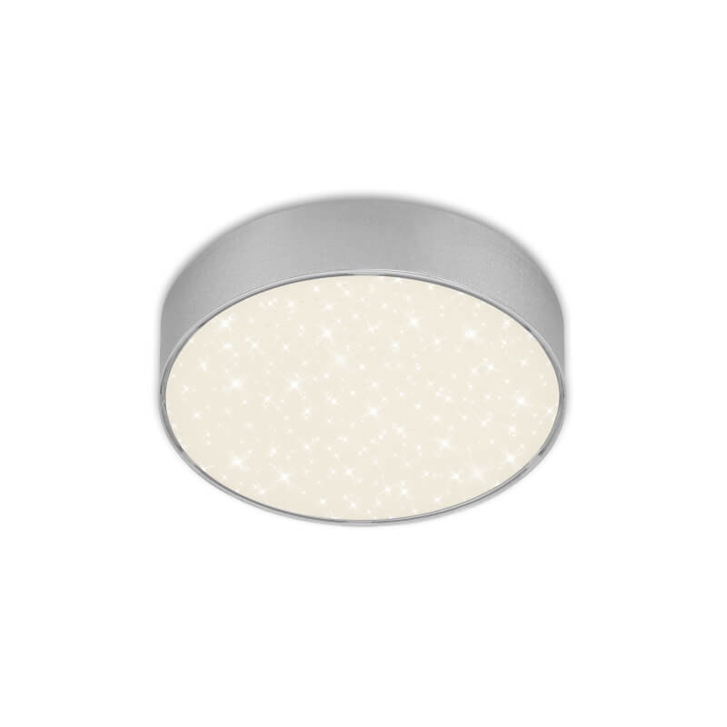 Plafonnier LED ciel étoilé, Ø 15,7 cm, 11 W, coloris argent