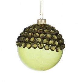 Boule de Noël en verre JEWEL vert Boule de Noël 10 cm