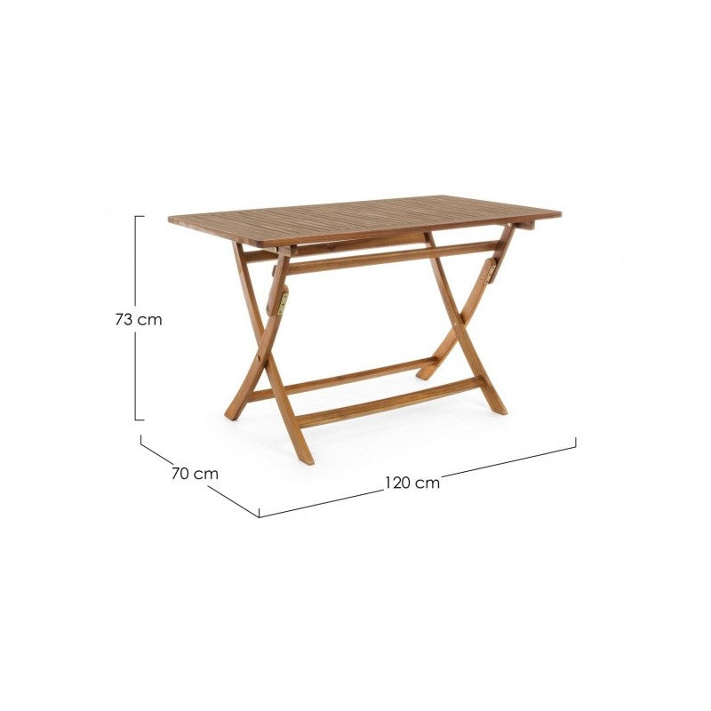 Table de jardin pliante rectangulaire 120x70x h73 cm