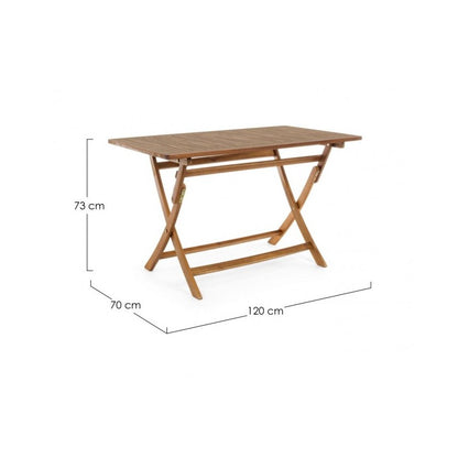 Table de jardin pliante rectangulaire 120x70x h73 cm