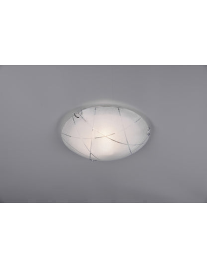 Plafonnier Sandrina Verre Graniglia Blanc 1xE27 Ø30 cm Trio Lighting