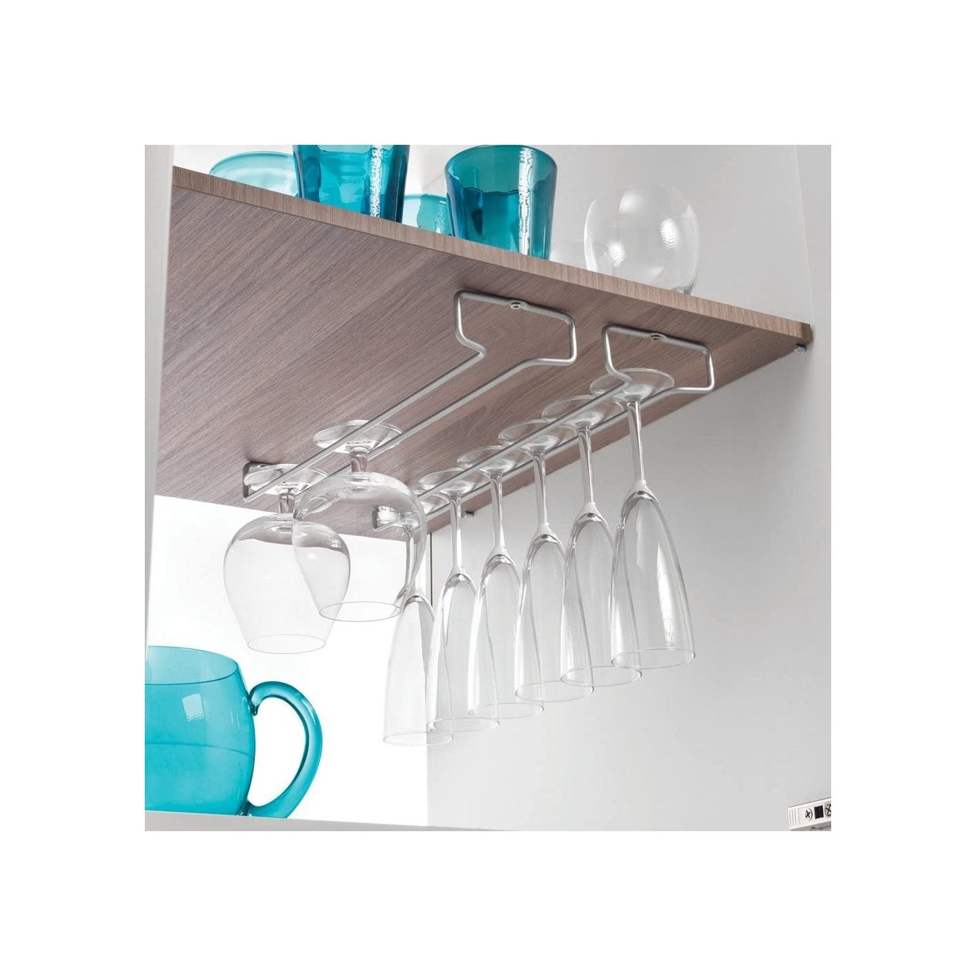 Metaltex - Lot de 2 rails sous étagère pour verres 41 cm