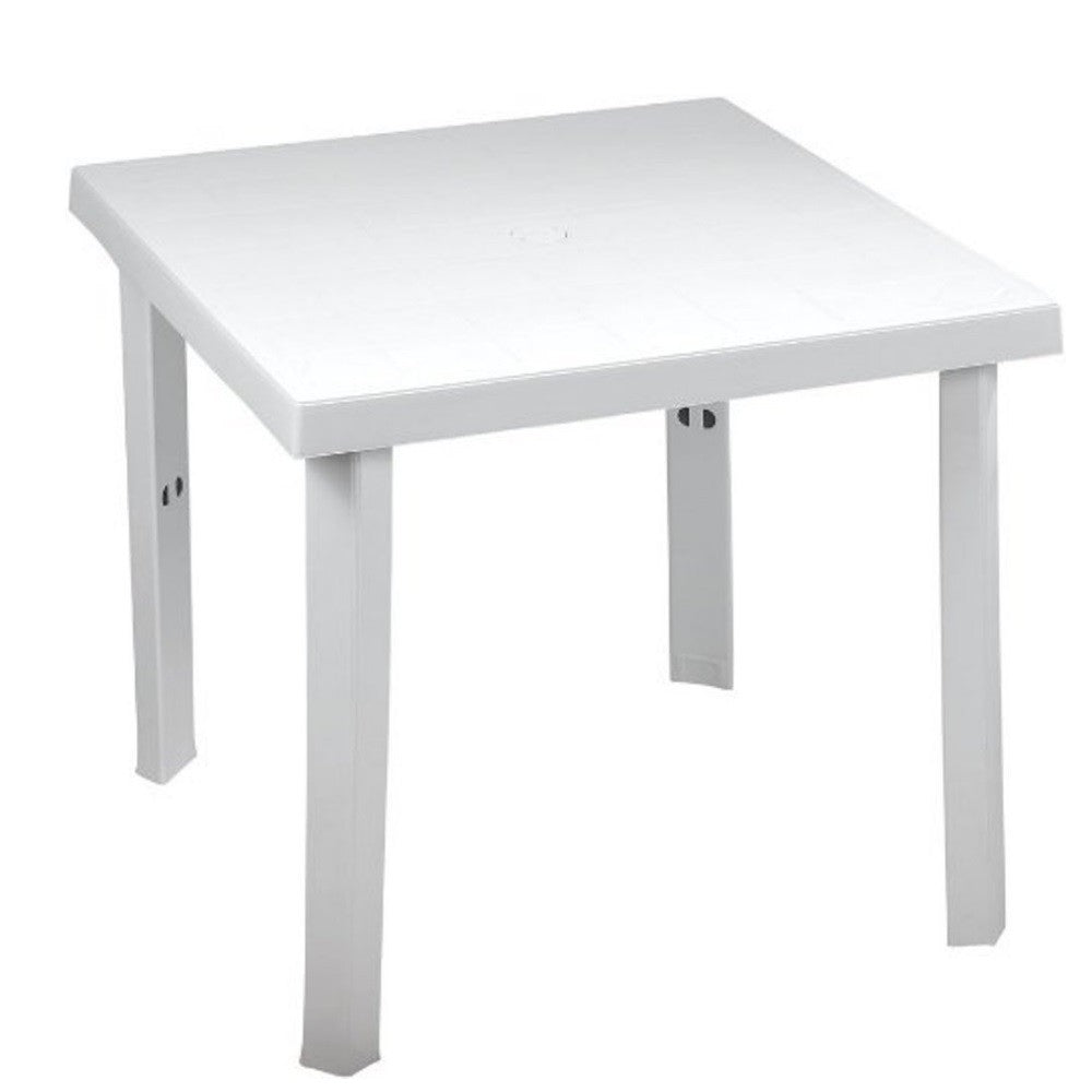 Table d'extérieur carrée en résine Figaro blanche