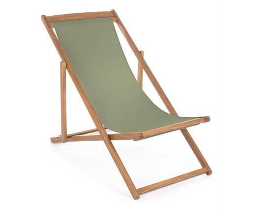 Noemi Moss Green Relax Transat en bois d'acacia, acier et polyester 60x106x88h