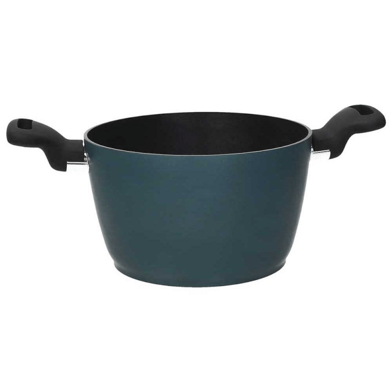 Cocotte 2 anses 20 cm aluminium bleu