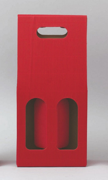 Boîte P/2 Bouteilles Cm.18,5X9,5X40H Carton Ondulé Rouge Décoration de Noël