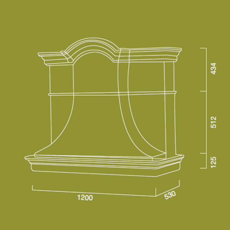 Hotte aspirante ARROGANCE en inox et structure en bois gris tourterelle 120 cm