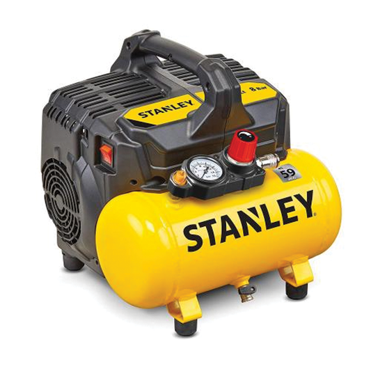 Compresseur d'air sec silencieux Stanley 6 litres 1 CV 59Db Dst 100/8/6