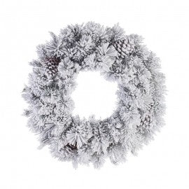 Couronne de Noël ARVES Innevata 60 cm derrière la porte