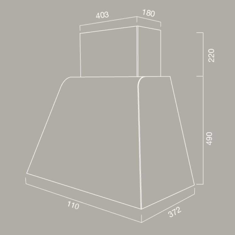 Hotte aspirante BRIO METAL en inox bruni 110 cm