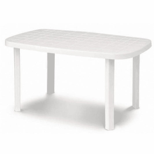 Table de jardin ovale en résine blanche Otello 140x80x72 cm