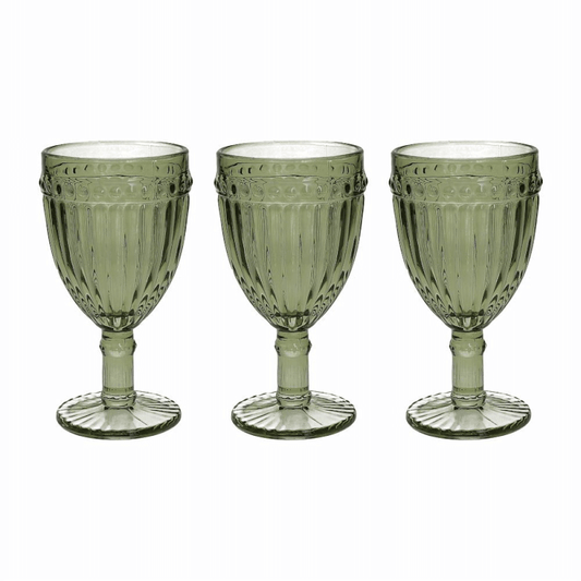 Lot de 3 Gobelets Verts Cc310 Doric Green Glass