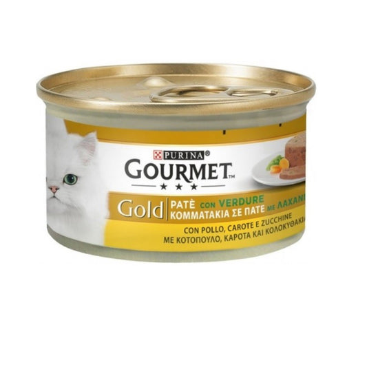 Gourmet Gold Patè poulet, carottes et courgettes Purina 85 grammes